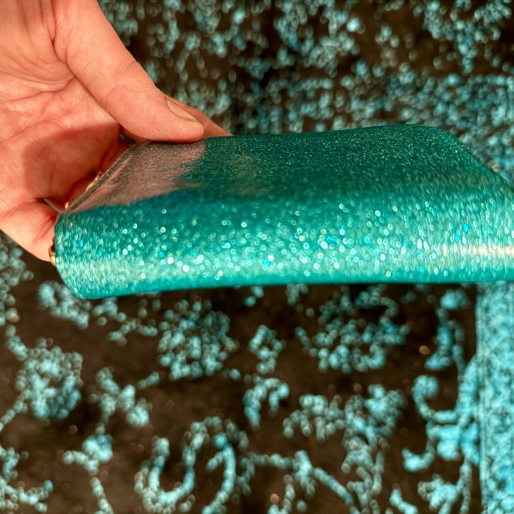 4/$20 ๐๏ธ Sparkling Glitter Wallet | Turquiose | Cardholder with Keychain Clip - Picture 6 of 6